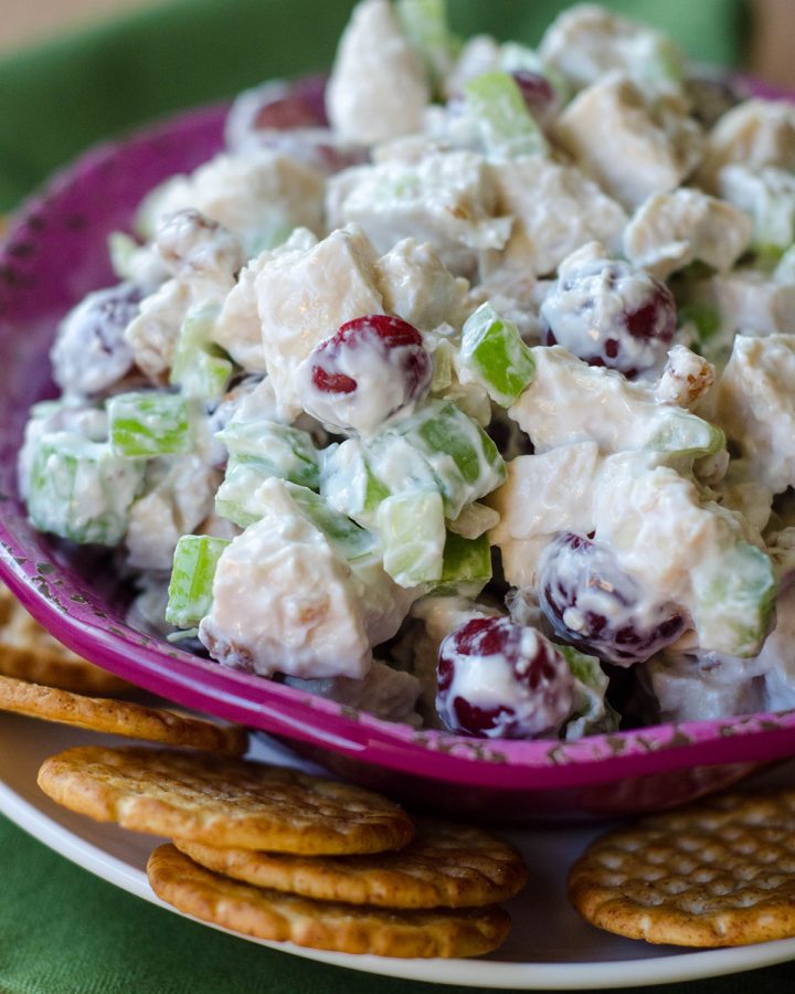 Skinny Chicken Salad: Traditionally calorie-laden chicken salad gets a healthy upgrade using Greek yogurt and spices. Celery, grapes, and walnuts add the perfect crunch and flavors to insure you won't miss the "real" thing!