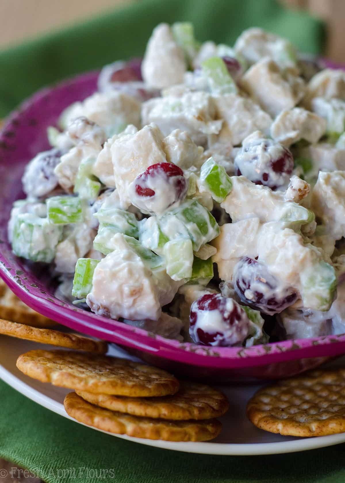 Skinny Chicken Salad: Traditionally calorie-laden chicken salad gets a healthy upgrade using Greek yogurt and spices. Celery, grapes, and walnuts add the perfect crunch and flavors to insure you won't miss the "real" thing!
