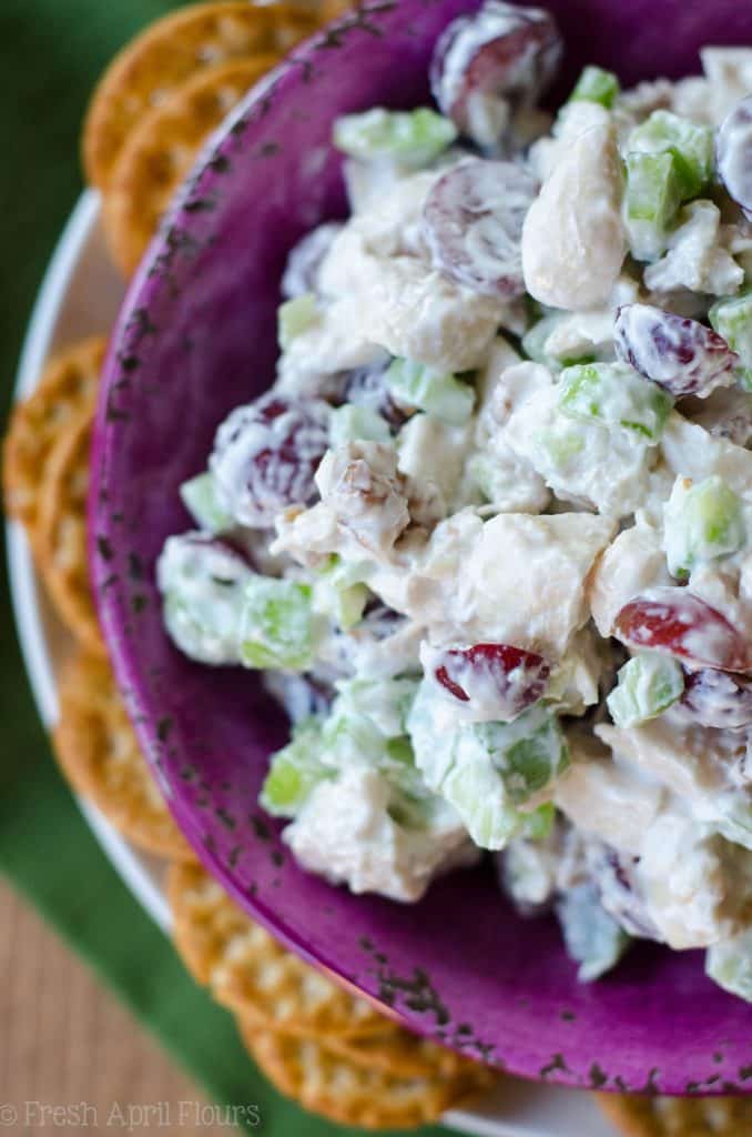 Skinny Chicken Salad: Traditionally calorie-laden chicken salad gets a healthy upgrade using Greek yogurt and spices. Celery, grapes, and walnuts add the perfect crunch and flavors to insure you won't miss the "real" thing!
