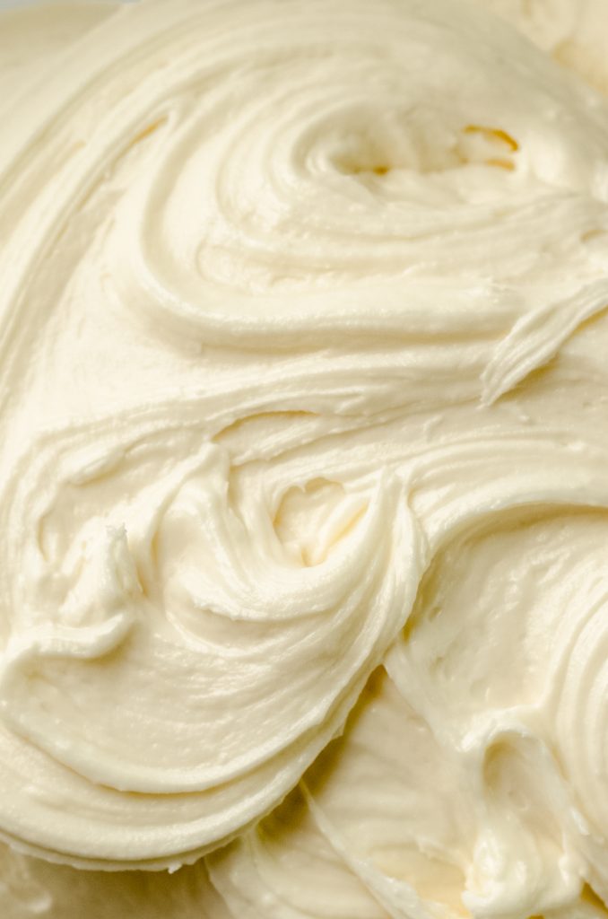 Closeup of marshmallow buttercream.