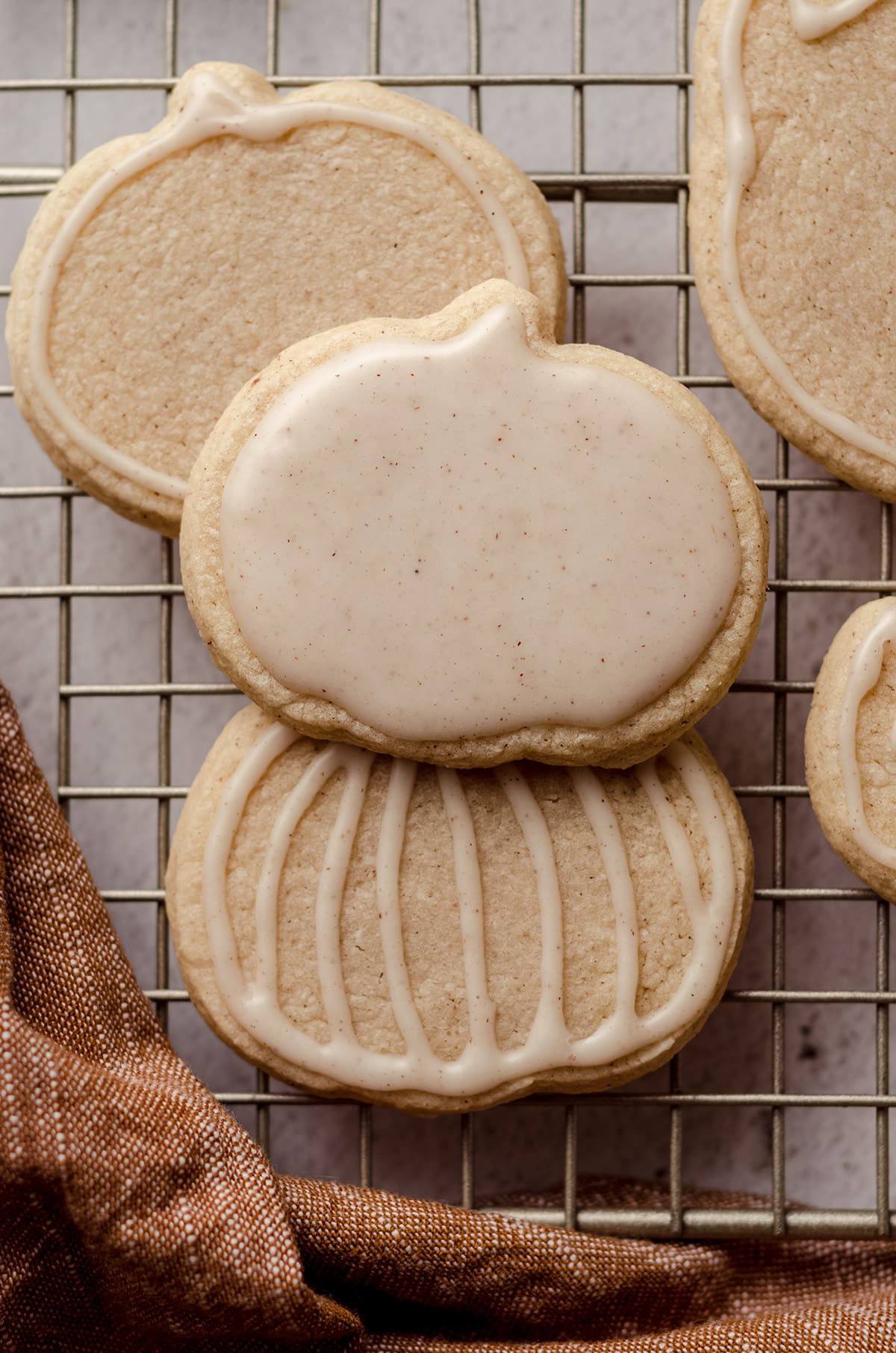 decorated pumpkin shaped pumpkin cut out cookie