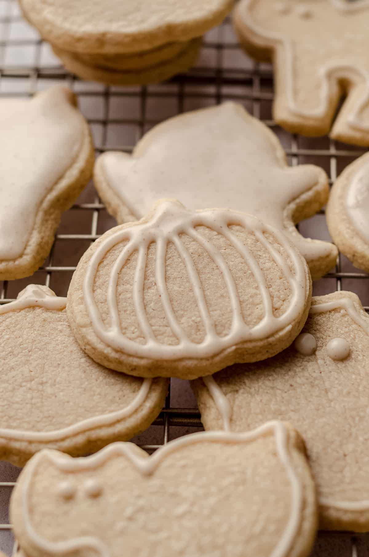 pumpkin shaped pumpkin cut out cookie