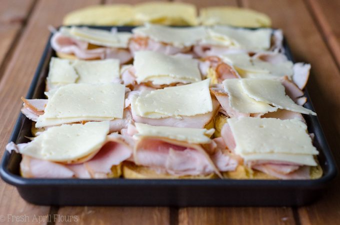 Easy turkey and cheese sliders baked in a honey mustard glaze.