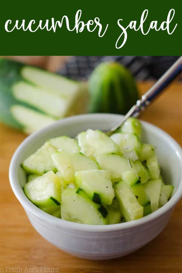 An easy side dish or dip made with crispy cucumbers, sweet onions, peppy ranch flavors, and tangy rice vinegar. Jazz it up with a jalapeño! via @frshaprilflours