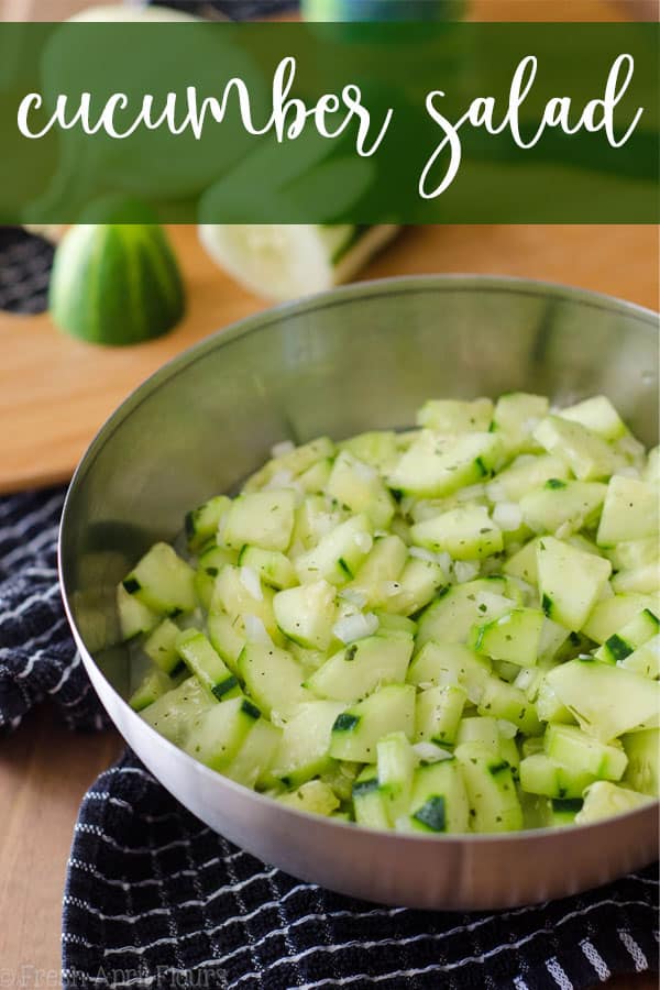 An easy side dish or dip made with crispy cucumbers, sweet onions, peppy ranch flavors, and tangy rice vinegar. Jazz it up with a jalapeño! via @frshaprilflours