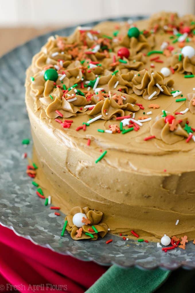 Gingerbread Layer Cake with Molasses Buttercream: A sweet and spicy cake full of all of your favorite gingerbread flavors and topped with a creamy, bold molasses buttercream.