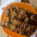 Chocolate Chip Pumpkin Quick Bread: An easy bread spiced with real pumpkin and spices and sweetened with brown sugar and chocolate chips.