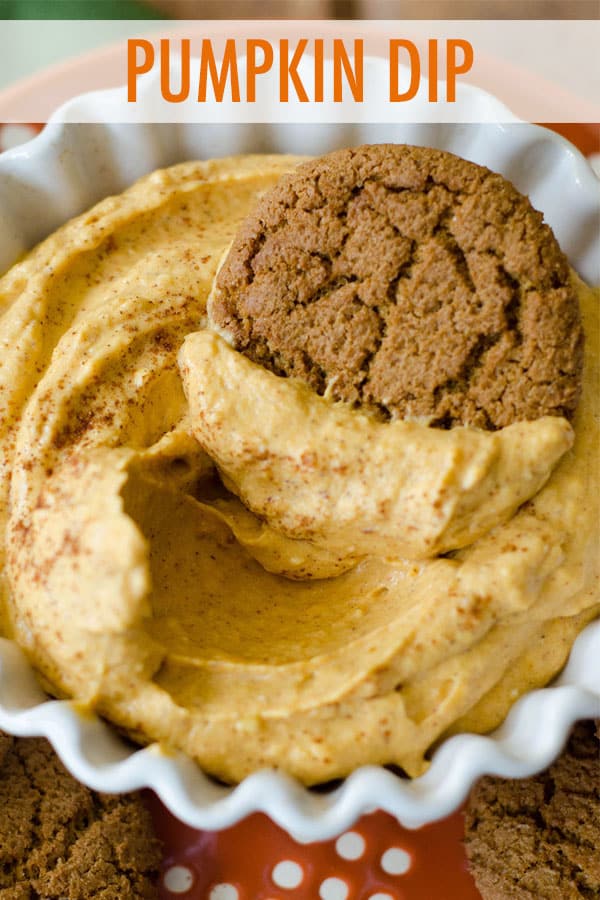 Creamy, spicy pumpkin dip sweetened with a touch of brown sugar, perfect for dipping cookies, apples, and graham crackers. via @frshaprilflours