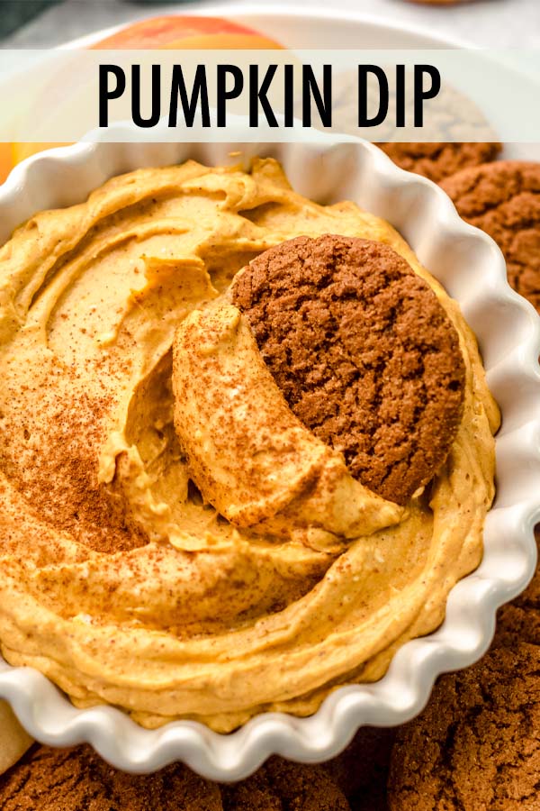 This creamy, spiced pumpkin dip is sweetened with a touch of brown sugar and perfect for dipping cookies, apples, graham crackers, and more. via @frshaprilflours