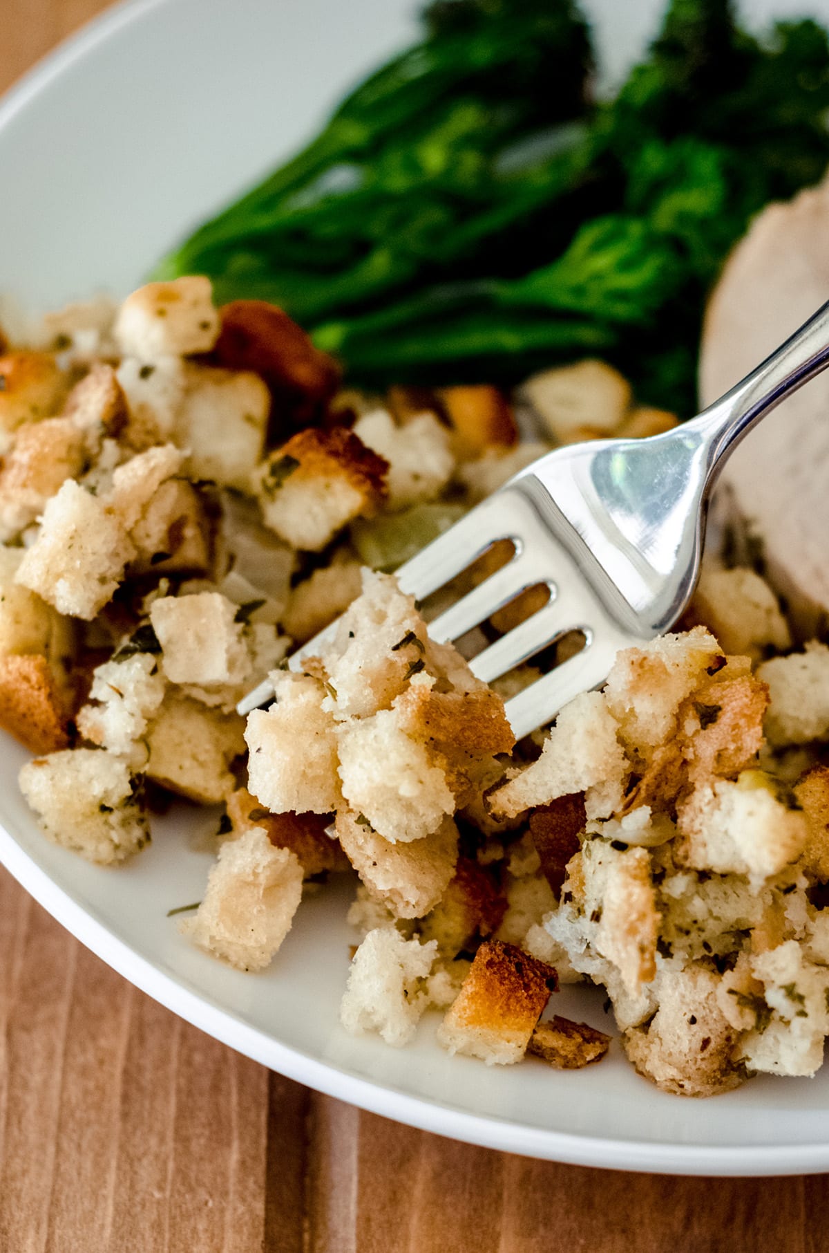 a fork in thanksgiving stuffing