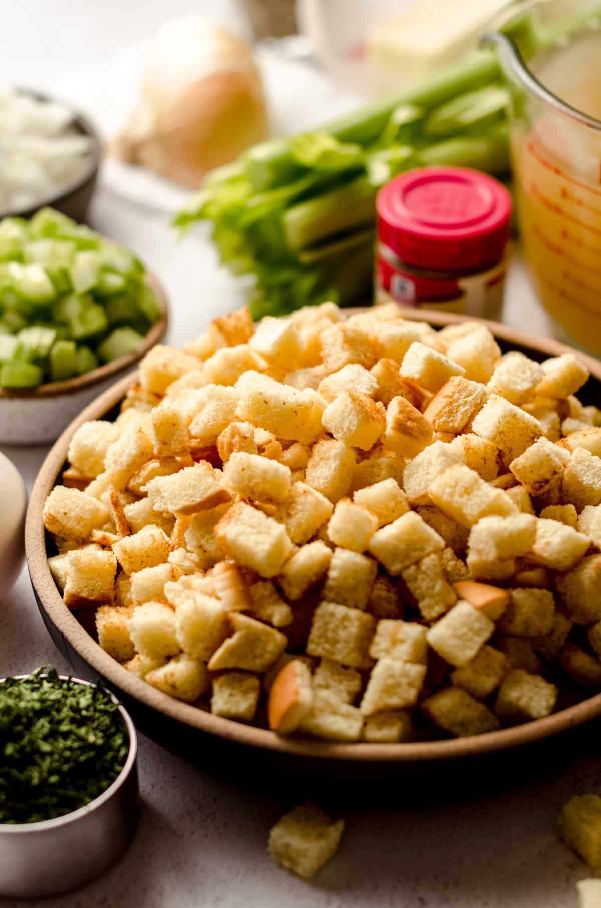 ingredients for traditional bread stuffing