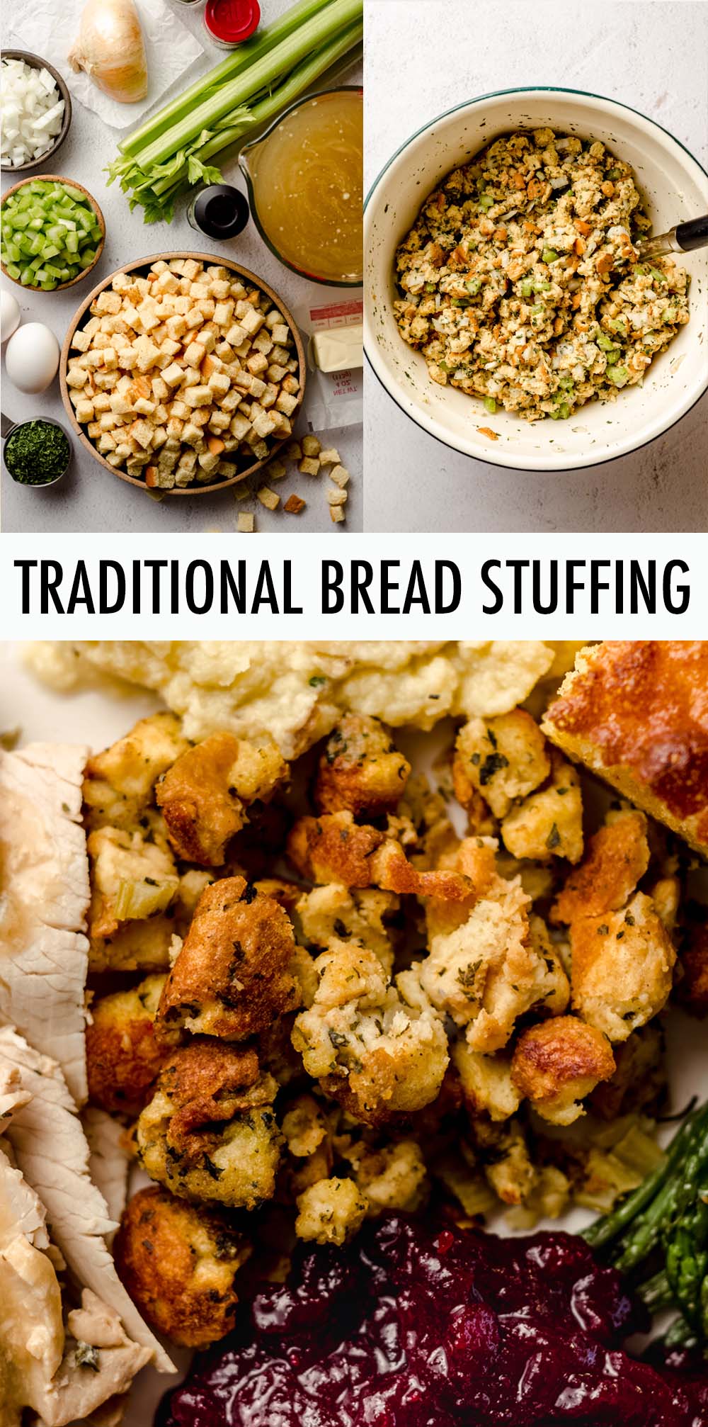 Loaded with flavorful vegetables and the perfect herbs to complement your dish, this classic bread stuffing will go great at your Thanksgiving feast or any meal you'd like to pair with an easy stuffing recipe. via @frshaprilflours