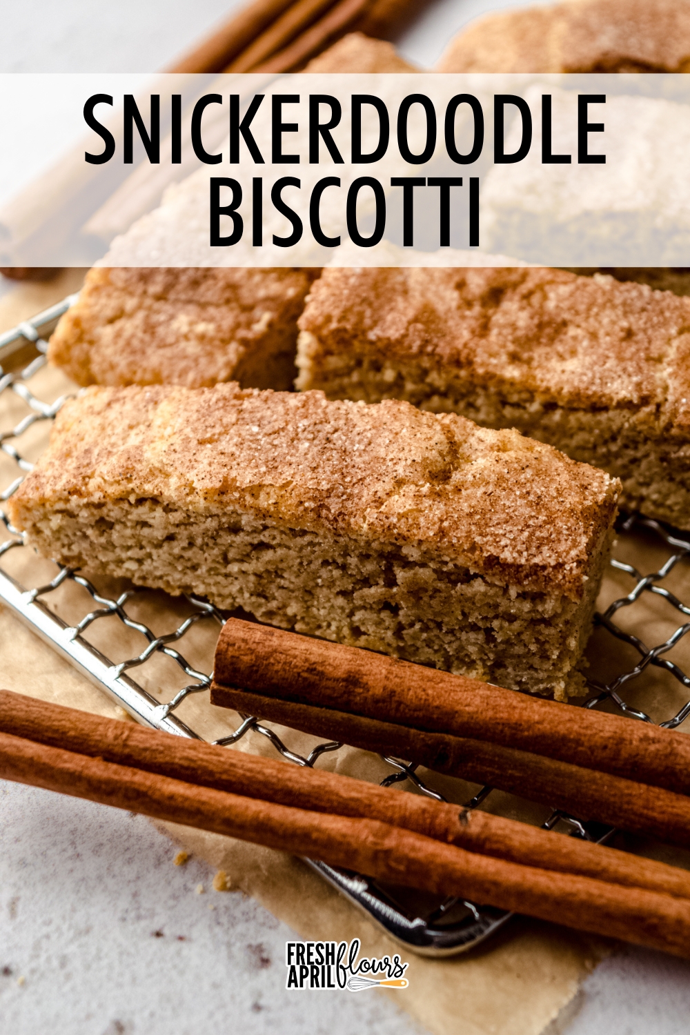 These crisp yet tender cinnamon-spiced biscotti are covered in a crunchy cinnamon sugar coating. They're just asking to be dunked in your favorite cookie beverage pairing! This post has detailed instructions for how to nail perfect biscotti every time. via @frshaprilflours