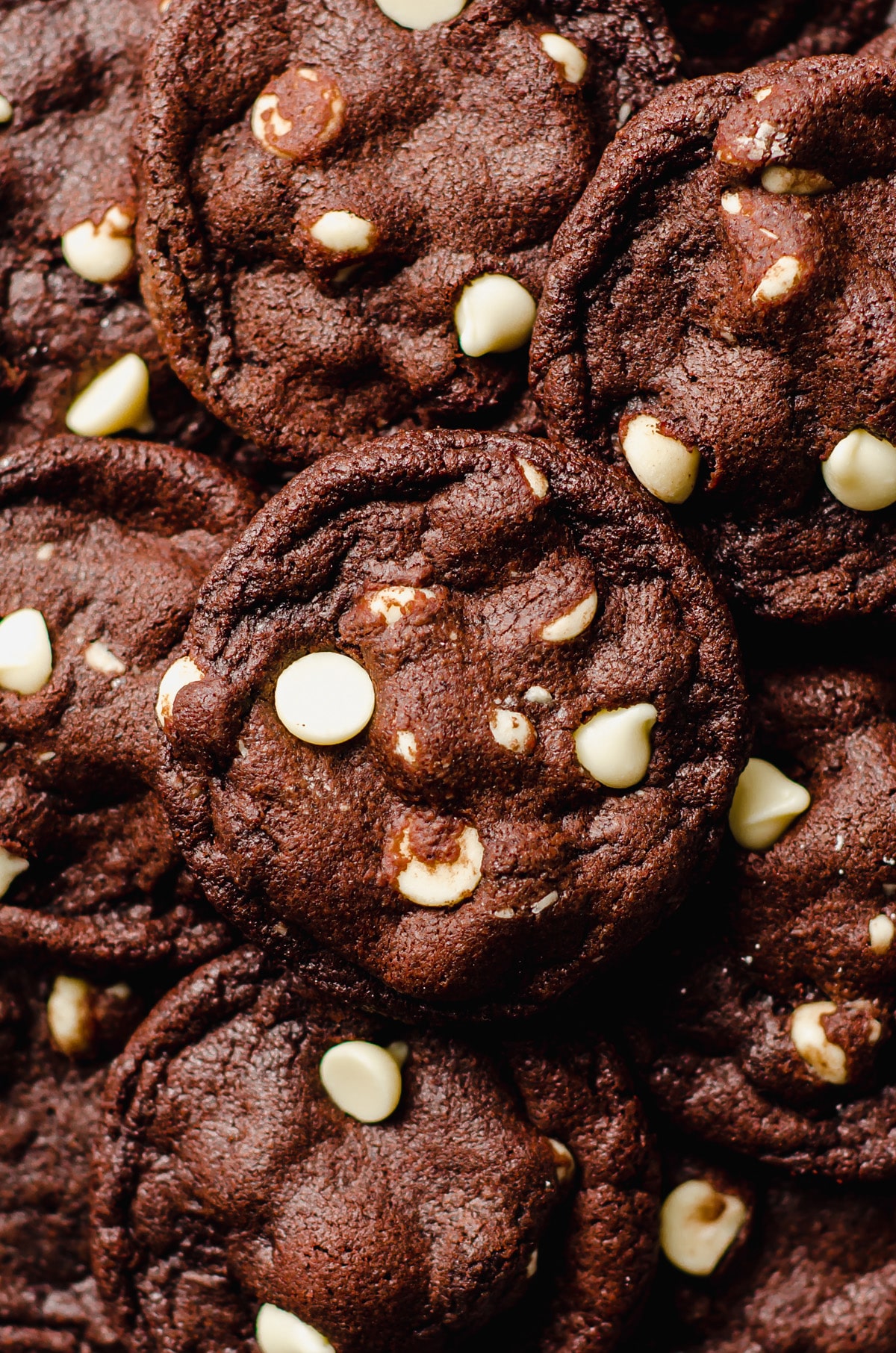 aerial photo of chocolate white chocolate chip cookies