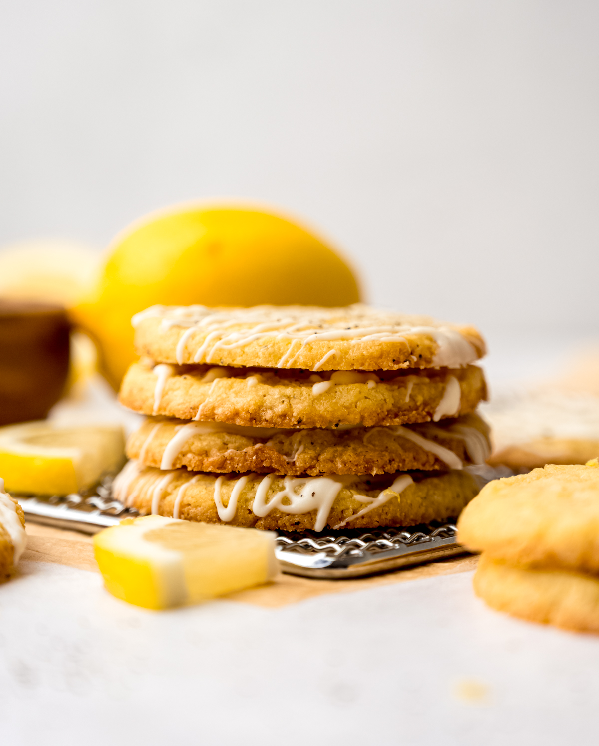 A stack of lemon pepper slice and bake cookies.