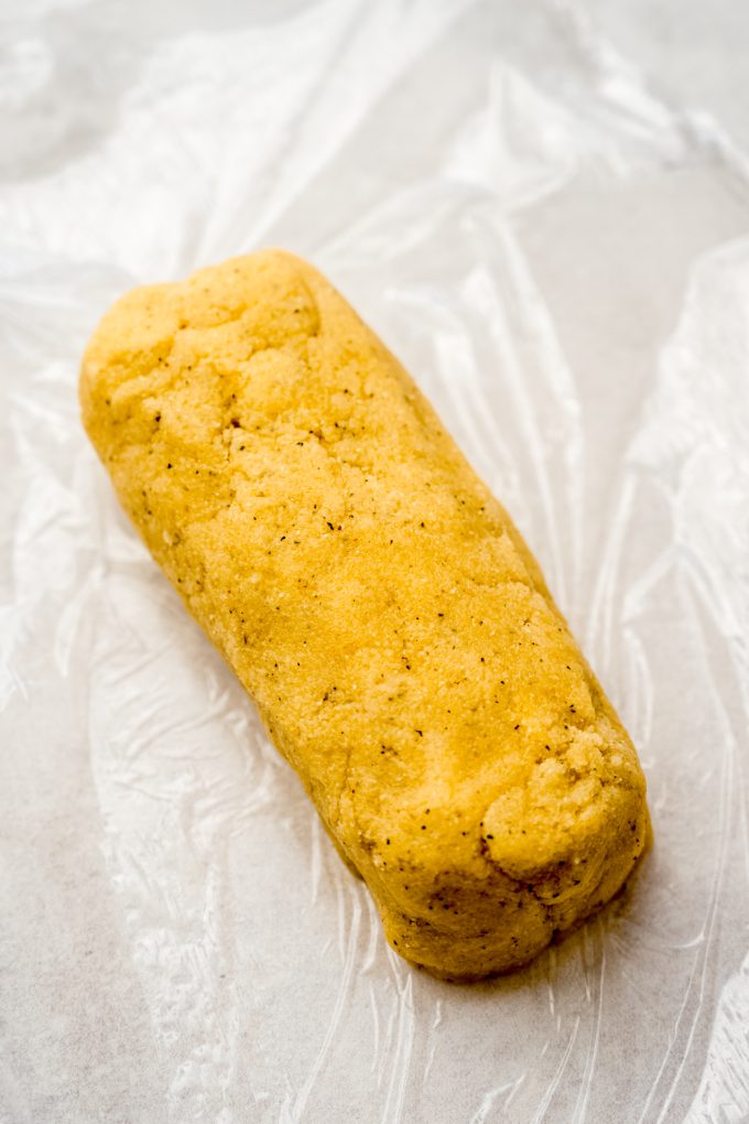 Lemon pepper slice and bake cookie dough in a log.