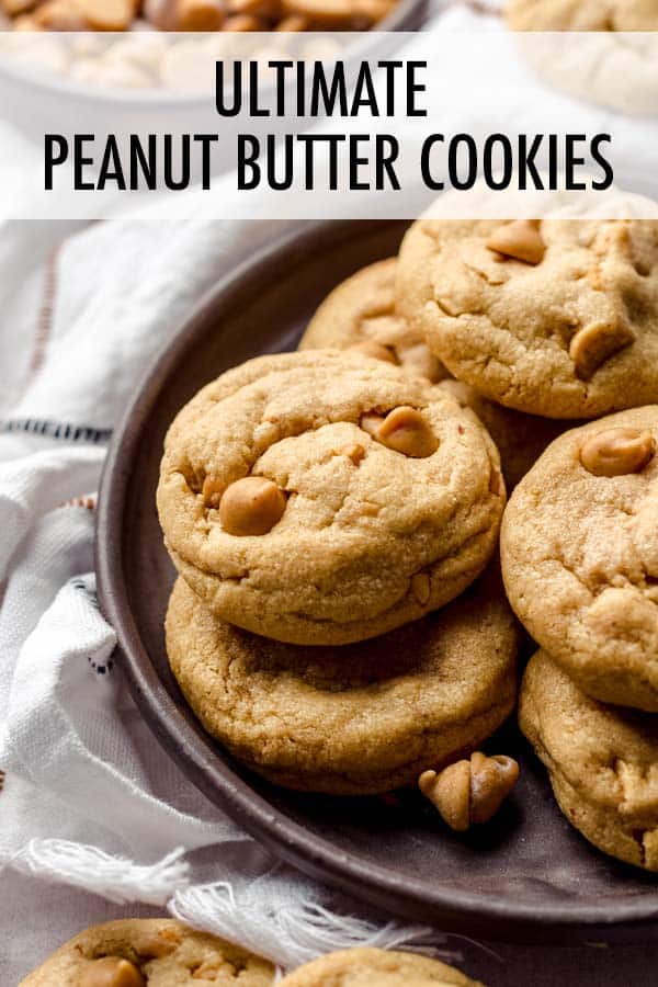 Basic peanut butter cookies made with crunchy peanut butter and filled with peanut butter chips. Perfect for the peanut butter lovers in your life! via @frshaprilflours