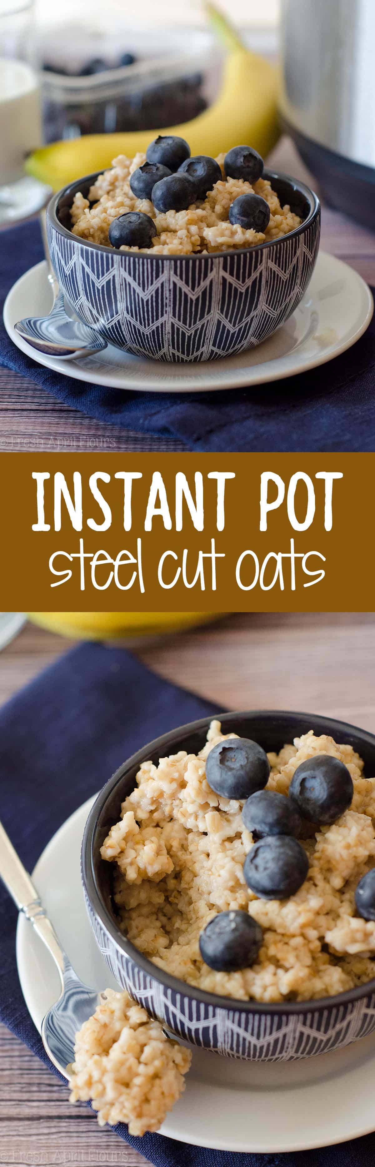 Instant Pot Steel Cut Oats: Everything you love about steel cut oats WITHOUT all the time it takes to cook them on the stove. Soft and fluffy and ready for all of your favorite add-ins! via @frshaprilflours