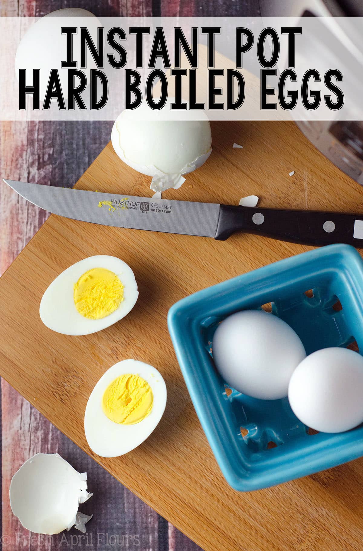 Instant Pot Perfect Hard Boiled Eggs: The 7-7-7 rule gets hard cooked eggs that are easy to peel and the perfect texture every time! via @frshaprilflours