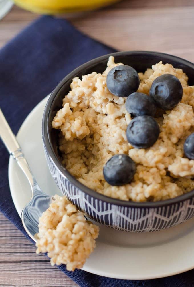 Instant Pot Steel Cut Oats: Everything you love about steel cut oats WITHOUT all the time it takes to cook them on the stove. Soft and fluffy and ready for all of your favorite add-ins!