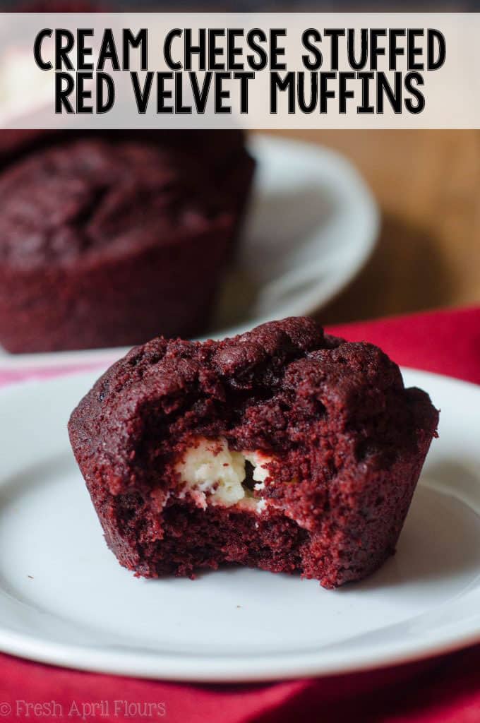 All the red velvet flavor packed into a muffin, filled with lightly sweetened cream cheese filling. via @frshaprilflours