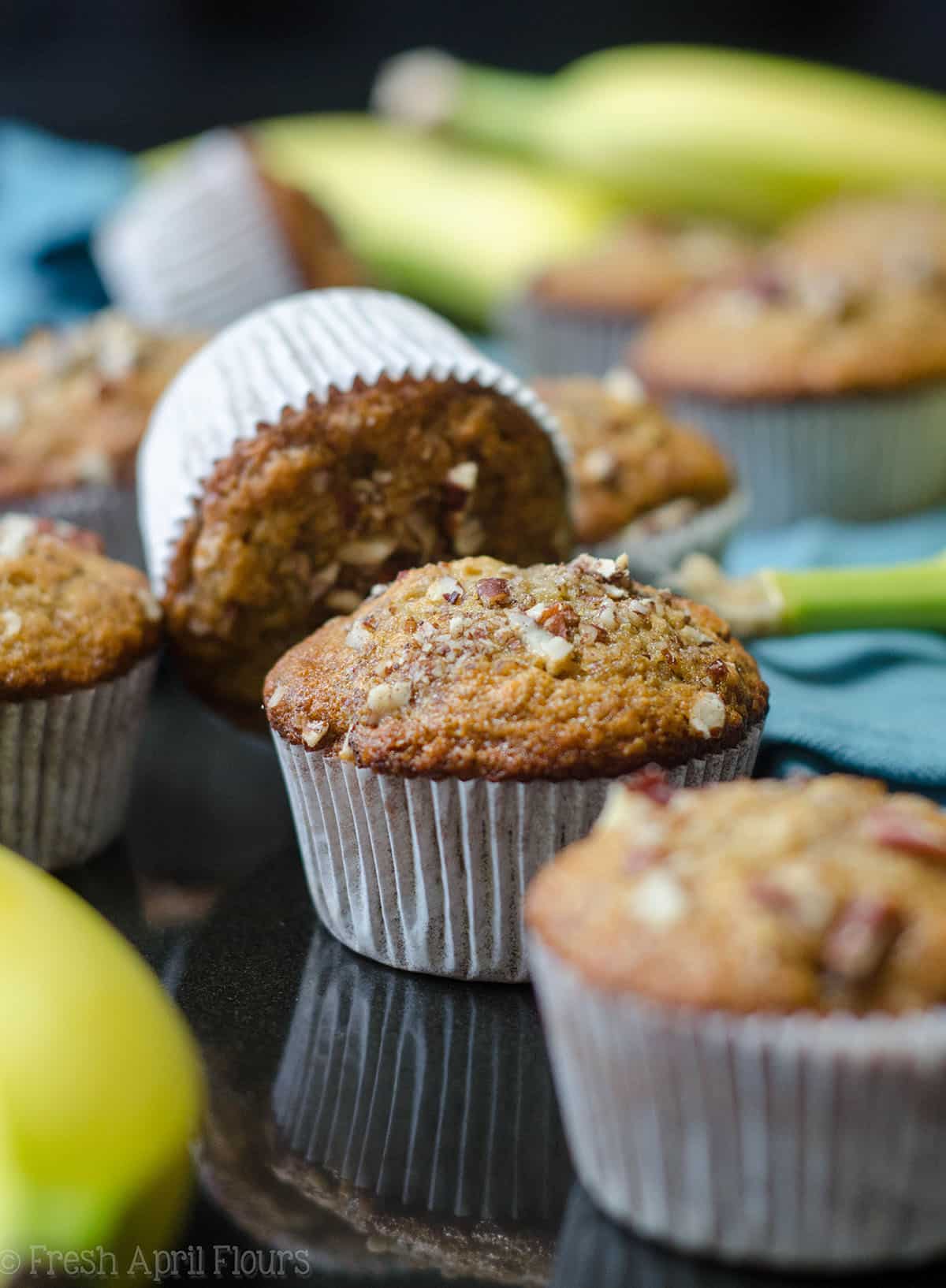 banana nut muffin in a wrapper