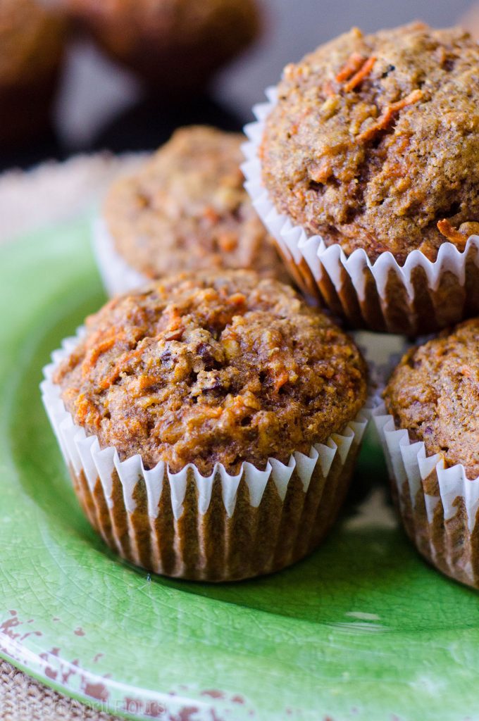 Morning Glory Muffins: Hearty whole wheat muffins packed with fruits, vegetables, nuts, and flaxseed to fill you up at breakfast time.