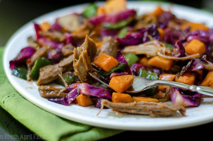 BBQ Brisket Hash: BBQ brisket gets a vegetable overhaul, combined with tender sweet potatoes, crunchy red cabbage, and spicy poblano and jalapeño peppers.