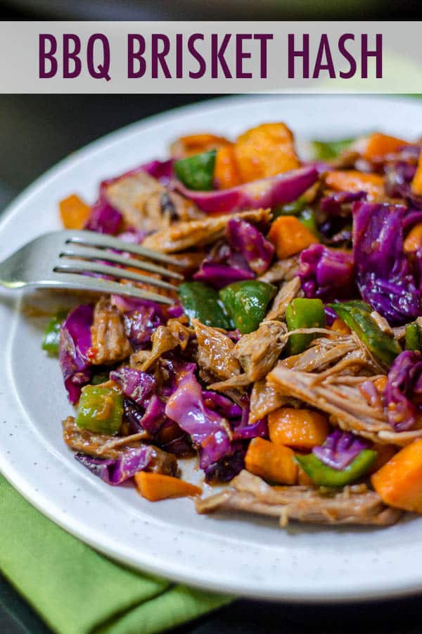 BBQ brisket gets a vegetable overhaul, combined with tender sweet potatoes, crunchy red cabbage, and spicy poblano and jalapeño peppers. via @frshaprilflours