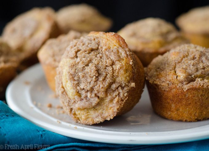 Coffee Cake Muffins: Buttery, brown sugar muffins topped with a cinnamon streusel are everything you love about coffee cake in handheld form!