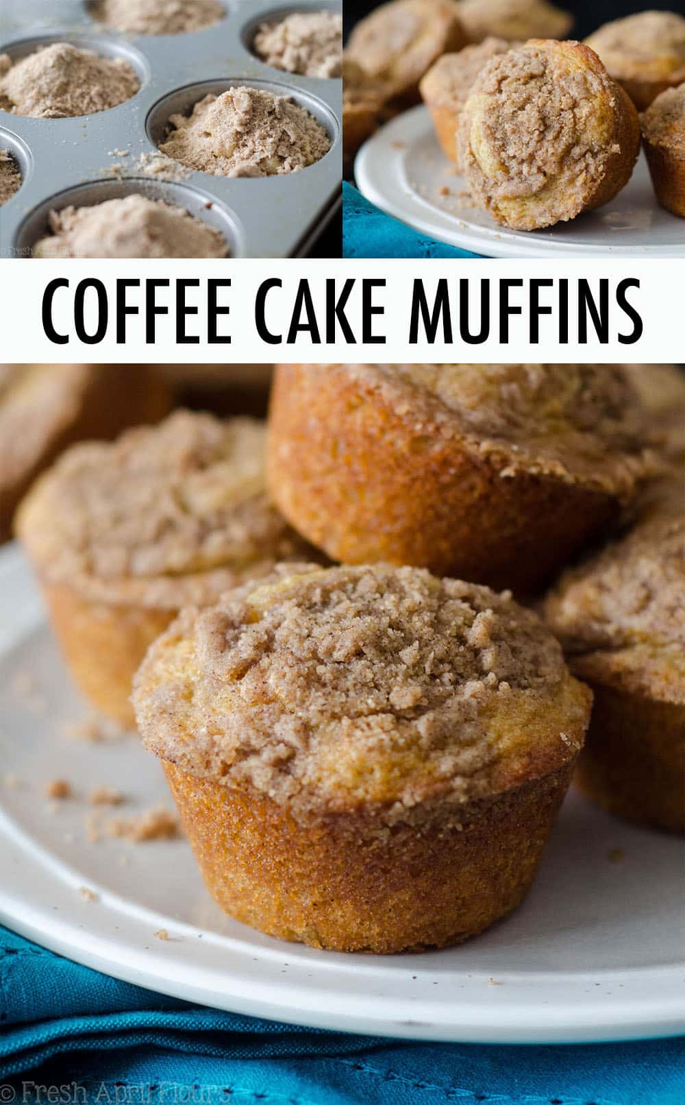 Buttery, brown sugar muffins topped with a cinnamon streusel are everything you love about coffee cake in handheld form! via @frshaprilflours