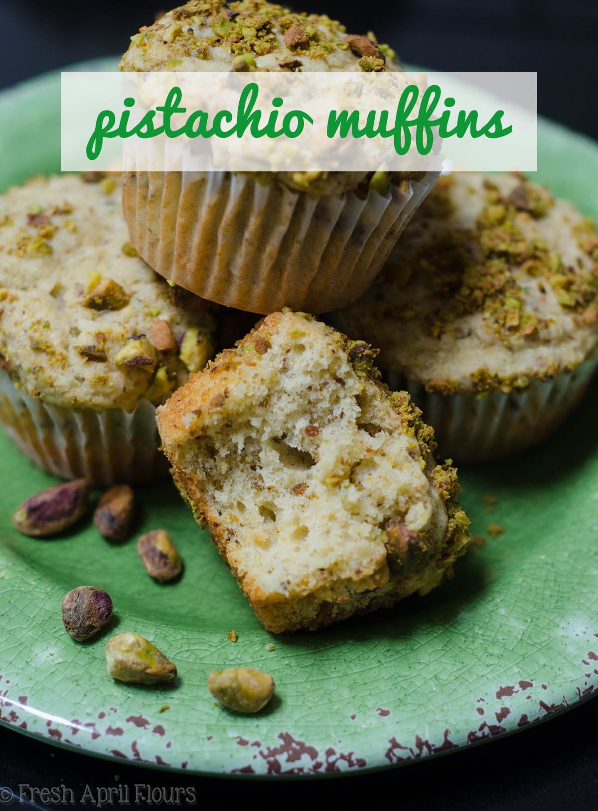 Pistachio Muffins: Moist and tender muffins naturally flavored with finely ground pistachios.