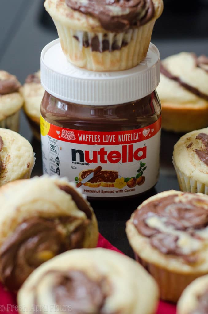 Nutella Swirl Muffins: Basic buttermilk muffins get a jazzy upgrade with Nutella swirled into every bite.