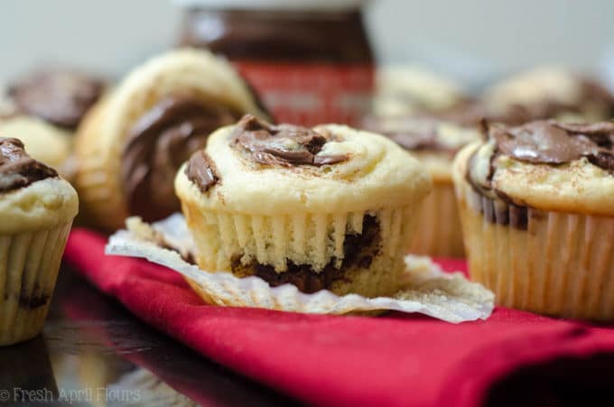 Nutella Swirl Muffins: Basic buttermilk muffins get a jazzy upgrade with Nutella swirled into every bite.