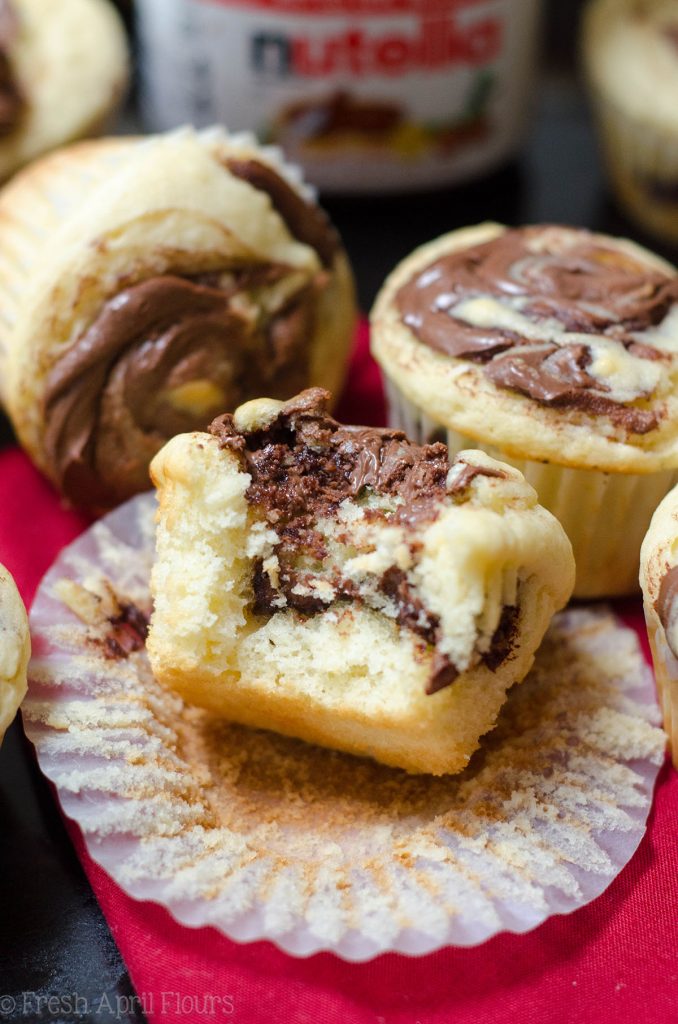 Nutella Swirl Muffins: Basic buttermilk muffins get a jazzy upgrade with Nutella swirled into every bite.