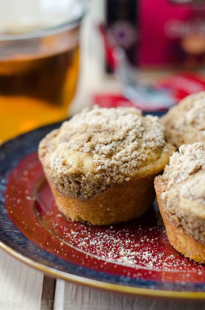 Chai Spiced Muffins: Buttery, brown sugar muffins spiced with cardamom and topped with a chai spiced streusel give a whole new dimension to your morning muffin.