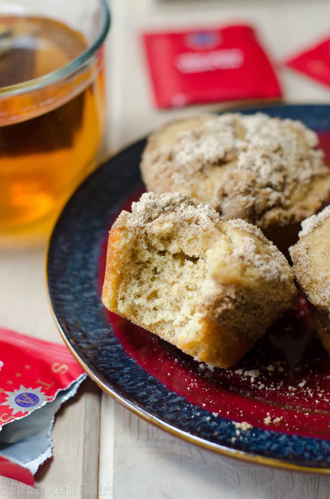 Chai Spiced Muffins: Buttery, brown sugar muffins spiced with cardamom and topped with a chai spiced streusel give a whole new dimension to your morning muffin.