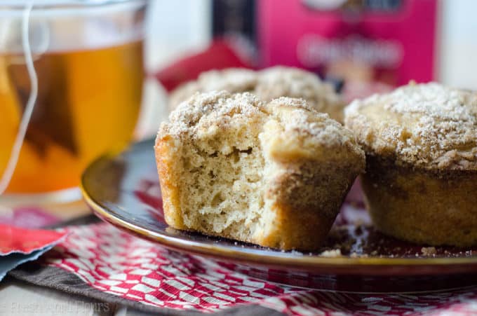 Chai Spiced Muffins: Buttery, brown sugar muffins spiced with cardamom and topped with a chai spiced streusel give a whole new dimension to your morning muffin.