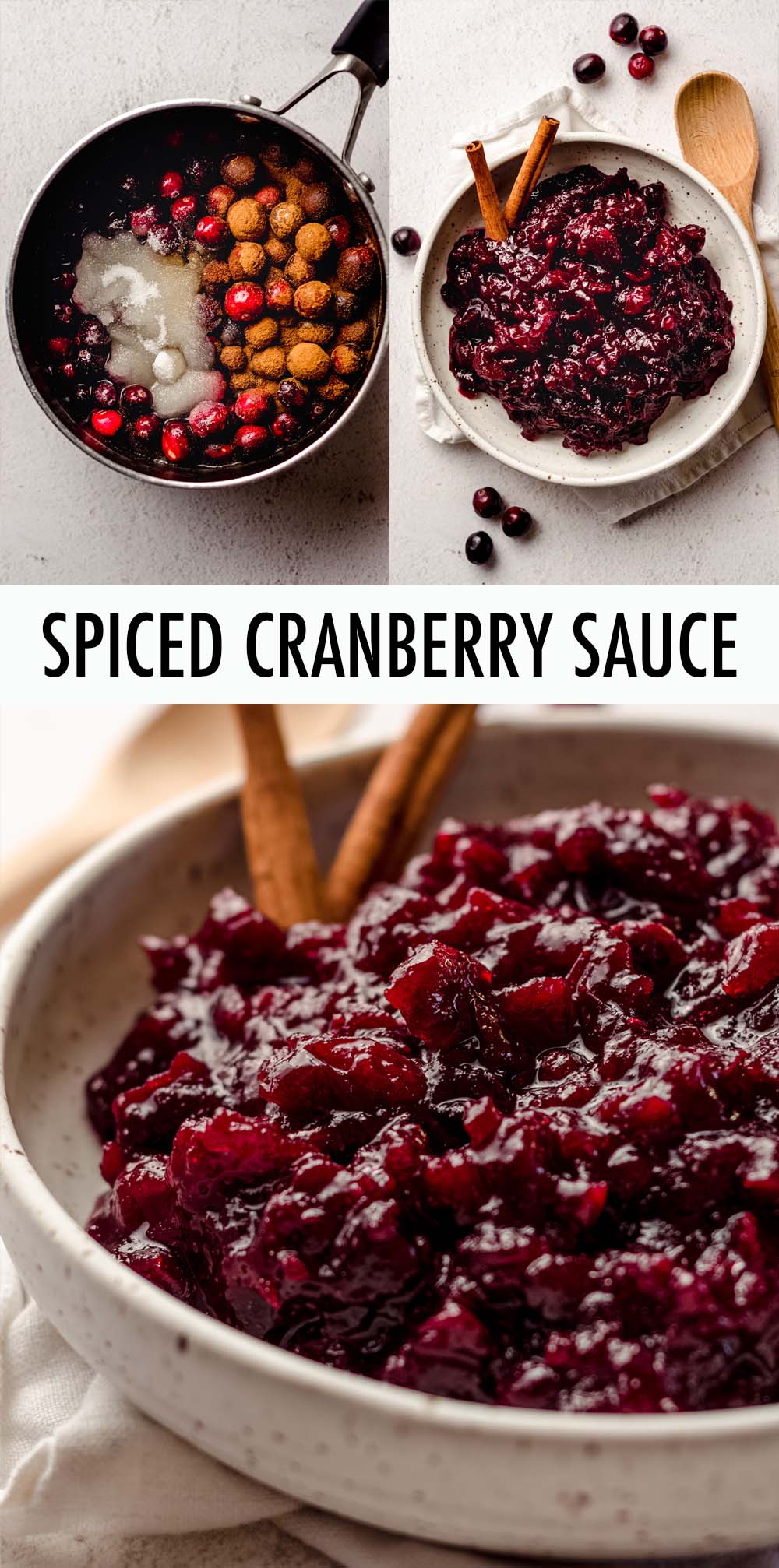 Traditional cranberry sauce gets a spicy makeover to keep Thanksgiving interesting! Infused with cinnamon and cloves, this spiced cranberry sauce will add a little flair to your holiday spread. via @frshaprilflours