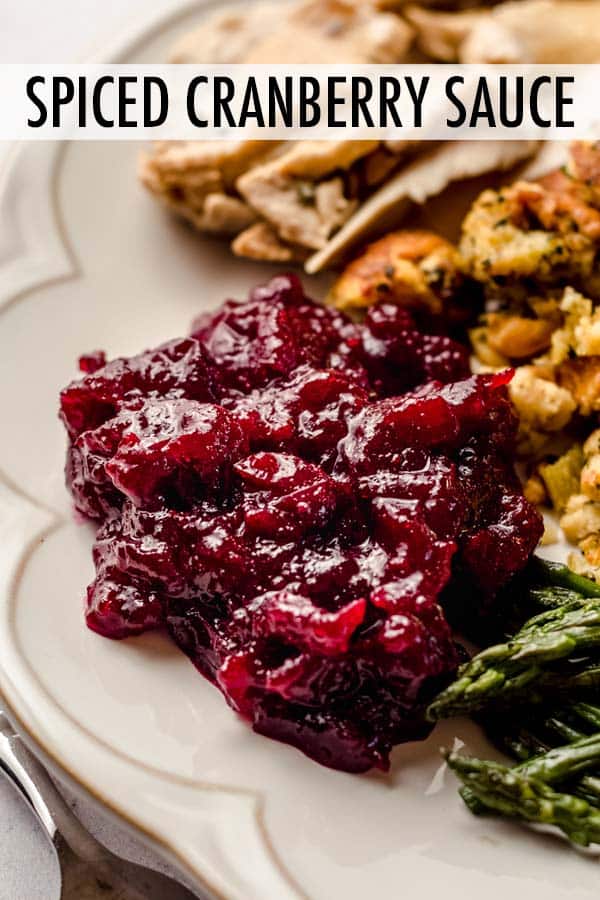Traditional cranberry sauce gets a spicy makeover to keep Thanksgiving interesting! Infused with cinnamon and cloves, this spiced cranberry sauce will add a little flair to your holiday spread. via @frshaprilflours