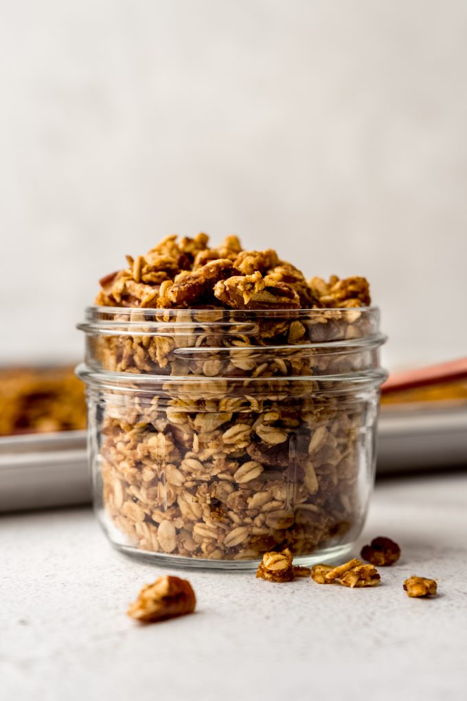 A jar of pumpkin granola.