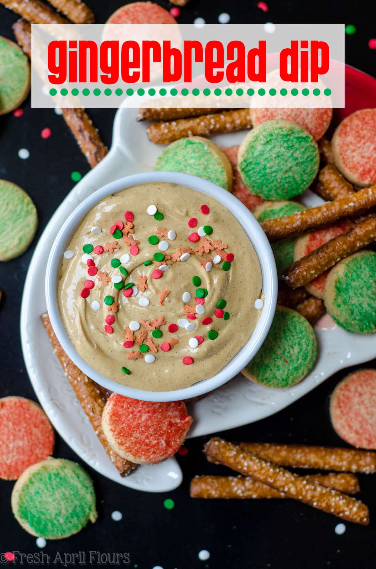 Gingerbread Dip: A smooth and velvety cream cheese dip flavored with molasses and seasonal spices.  via @frshaprilflours