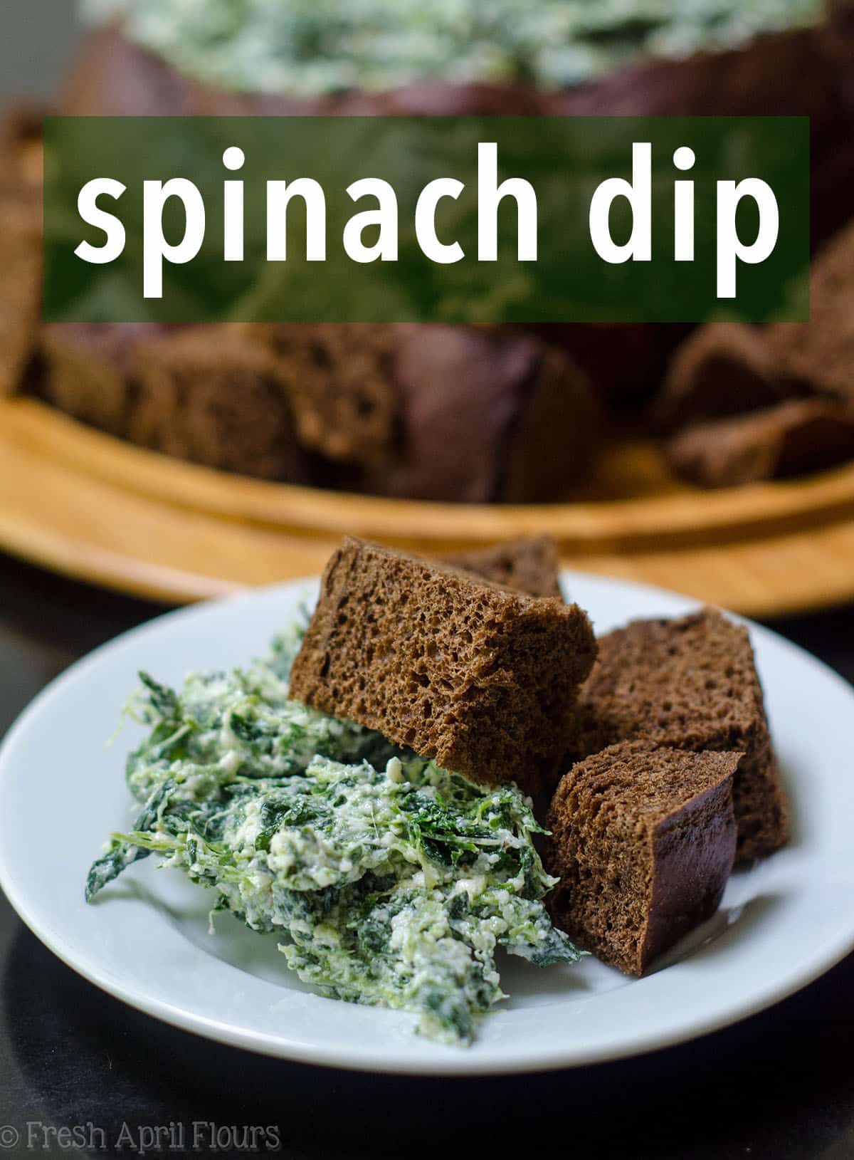 Spinach Dip: A simple creamy cheese dip filled with spinach. Serve it cold or warm it up! via @frshaprilflours