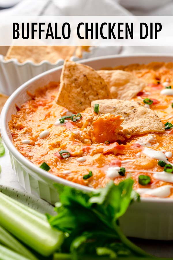 Everyone should have an easy buffalo chicken dip recipe in their back pocket! Make this version in the oven or slow cooker. via @frshaprilflours