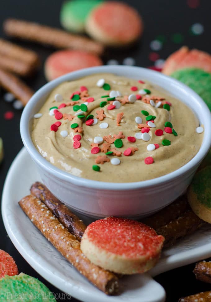Gingerbread Dip: A smooth and velvety cream cheese dip flavored with molasses and seasonal spices.