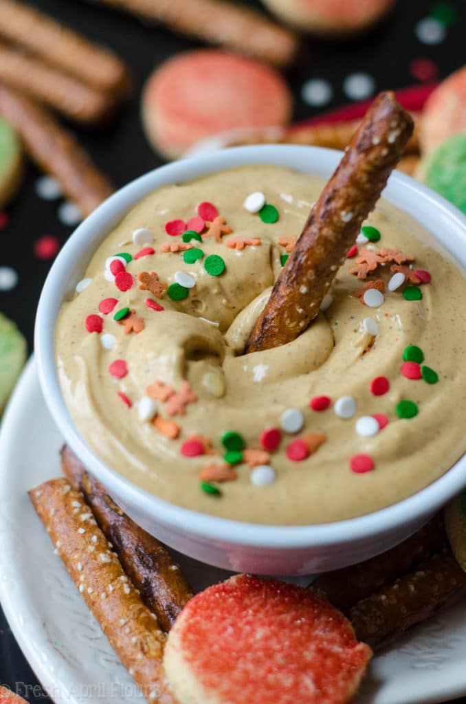 Gingerbread Dip: A smooth and velvety cream cheese dip flavored with molasses and seasonal spices.