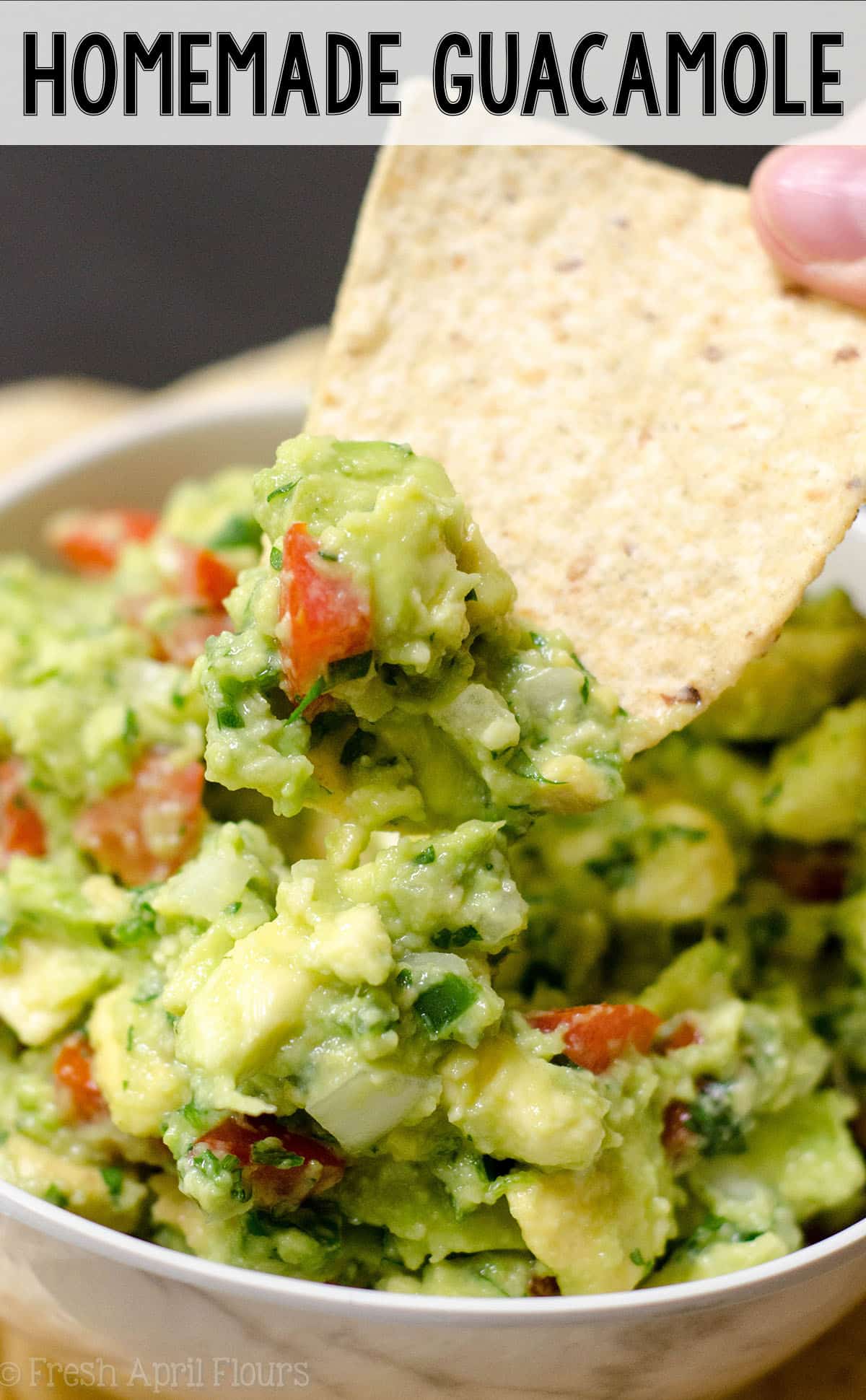 Homemade Guacamole: The secret to making amazing chunky guacamole at home is all in the preparation of the tomato. Find out the best way to create delicious guac in your own kitchen! via @frshaprilflours