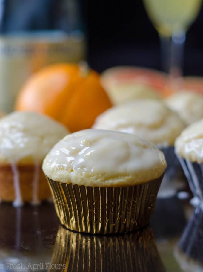 Glazed Mimosa Muffins: Tender citrus muffins made with a champagne reduction and topped with a boozy orange glaze are the sweetest way to get your mimosa fix.