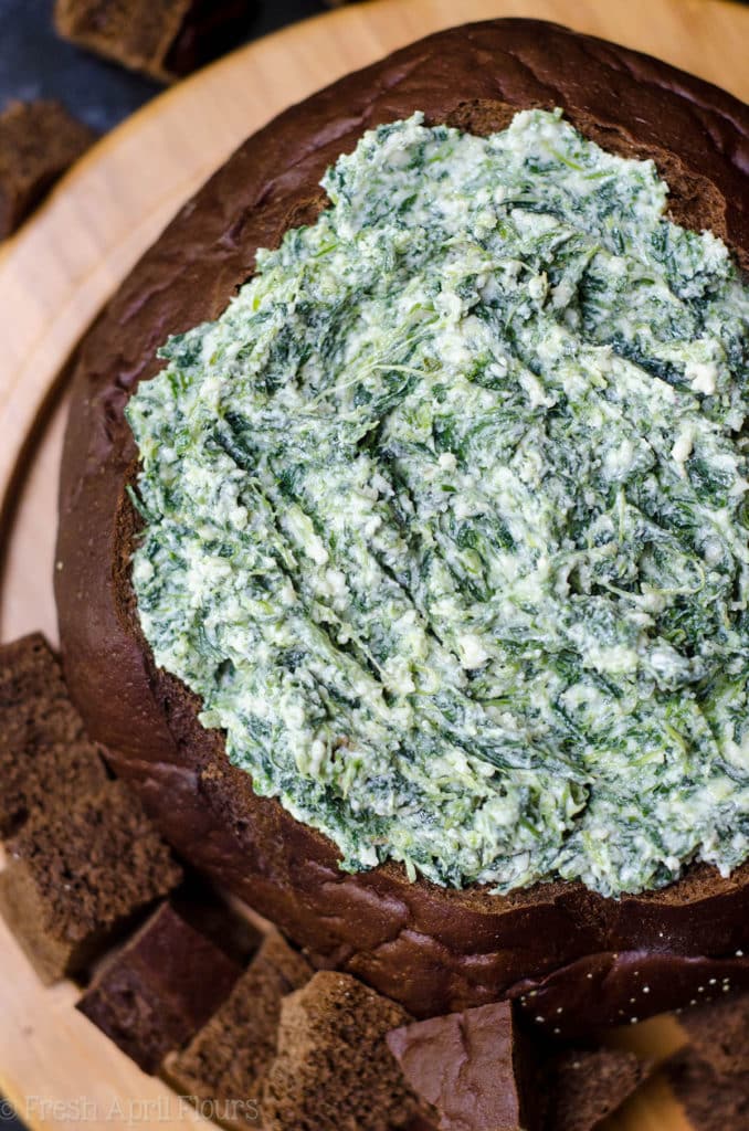 Spinach Dip: A simple creamy cheese dip filled with spinach. Serve it cold or warm it up!