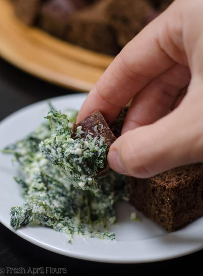 Spinach Dip: A simple creamy cheese dip filled with spinach. Serve it cold or warm it up!